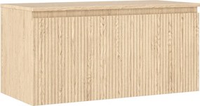 Mexen Rivel, kúpeľňová skrinka 100 cm s hornou časťou, 1 zásuvka, drážkovaná, dub, 91A20-10047-1-BFC81