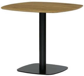 Stůl jídelní, 80x80x71 cm, MDF, kov, dub / černá