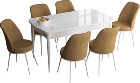 Jedálenský set Hana (biela + cappuccino) (pre 6 osôb). Akcia -19%. Vlastná spoľahlivá doprava až k Vám domov. 1144607