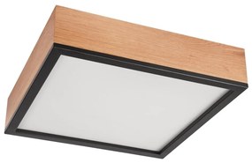 Stropné svietidlo OAK SQUARE 4xE27/15W/230V 39x39 cm dub/čierna