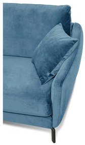 Modrá zamatová rohová pohovka (ľavý roh) Magic - Scandic