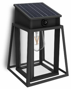 Solárne LED svietidlo Philips Lysin UltraEfficientso senzorom čierne, 3,2 W, 500 lm, 2700 K