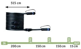 Štartovacia sada Paulmann Plug & Shine - 3x LED vonkajšie bodové svietidlo IP65 3W 150lm 3000K čierne + 1x trafo + 1x prepojovací kábel 0,5m 24V