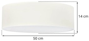 Stropné svietidlo Gaja, 1x krémové textilné tienidlo, (biele plexisklo), (fi 50cm)
