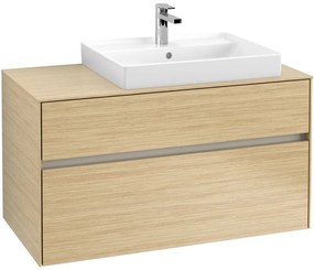 VILLEROY &amp; BOCH Collaro závesná skrinka pod umývadlo na dosku (umývadlo vpravo), 2 zásuvky, 1000 x 500 x 548 mm, Nordic Oak, C01800VJ