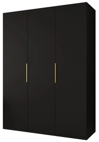 Šatníková skriňa 150 cm Mirabella 1 (čierna + zlatá). Akcia -18%. Vlastná spoľahlivá doprava až k Vám domov. 1126354