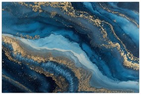Obraz - Modrá mramorová abstrakcia (90x60 cm)