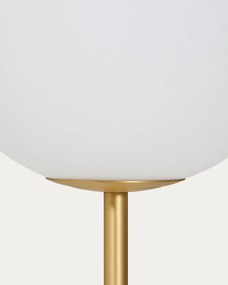 Biela/v zlatej farbe stojacia lampa so skleneným tienidlom (výška 165 cm) Brisia – Kave Home