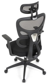 Kancelárska ergonomická stolička GRANT - sieť, látka, čierna