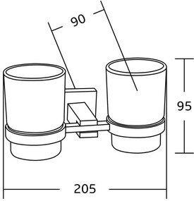 Dva poháre na zubné kefky s úchytom MEXEN VANE chróm