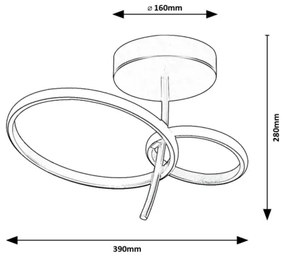 Rabalux 71296 - LED Luster na tyči EMILION LED/24W/230V