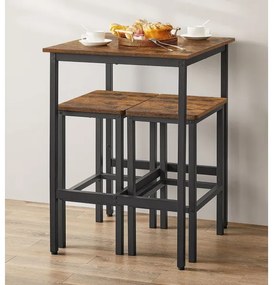 Sada barový stôl a 2x barové stoličky BARTIS hnedá/čierna