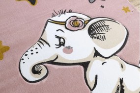 Koberec PETIT ELEPHANT SLONÍK HVIEZDY ružový