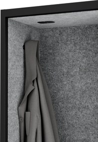 Akustická kabína SALLY MentalBox 600 mm – čierny korpus, sivé sedadlo