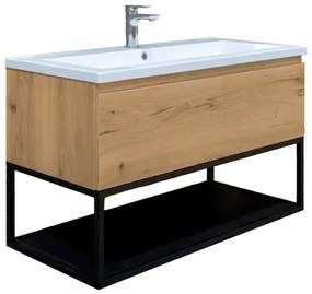 Kúpeľňová skrinka s umývadlom SAT B-Way dub mat BWAY100OAKU, 1 ks