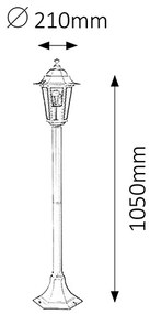 RABALUX Vonkajšia stojacia lampa VELENCE, 105cm, biela
