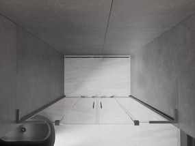 Mexen Velar L Duo, posuvné sprchové dvere do otvoru 150 cm, 8mm číre sklo, grafit brúsený, 871-150-003-02-66