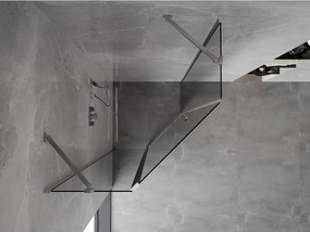 Mexen Mist, päťuholníkový sprchový kút výklopný 100 x 100 cm, číre sklo, chrómový profil, 8A8-100-100-01-00