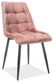 Jedálenská stolička Chic Velvet, ružová / čierna