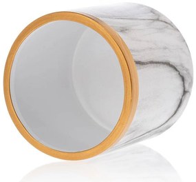 KERAMICKÝ KVETINÁČ SONA 11X11 CM BIELA/ZLATÁ