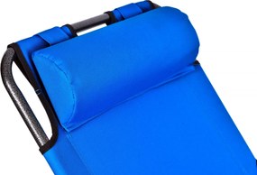 Záhradné skladacie ležadlo LEON - modré