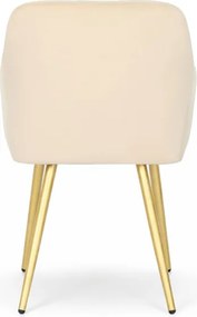 Sada šiestich jedálenských stoličiek LUXANO zamatové, béžové / zlaté nohy (6 ks)