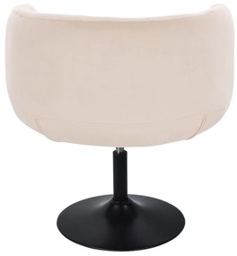 LuxuryForm DESIGN Kreslo MONTANA VELUR na čiernom tanieri  - krémové