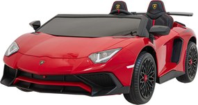 Ramiz Lamborghini Aventador SV autíčko na batérie pre 2 deti Červené + 2,4 GHz diaľkové ovládanie + EVA pena + LED audio