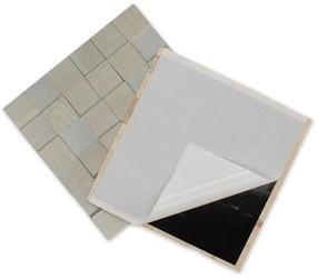 DUB SIVÝ 50, jednotlivé kusy 50 x 50 mm (0,0025 m²) nebo samolepiaci panel - drevena mozaika 3D Broušený - olejovaný NA SAMOLEPIACOM PODKLADE