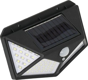 Exteriérové solárne nástenné LED svietidlo Batman, 1x LED 3w, čierna, pohybový senzor