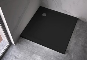 BPS-koupelny Štvorcový sprchovací kút HYD-SK93B 90x90 chróm/transparent + vanička HYD-SSV-ST02B čierna