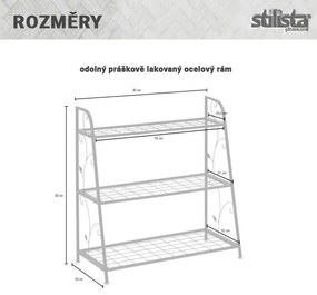 STILISTA stojan na rastliny, 82 x 81 x 35 cm, oceľ