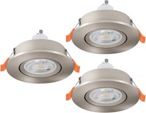 Eglo 902253 - SADA 3× LED kúpeľňových podhľadových svietidiel BARRANCO, 1×GU10/4,5W/230V, IP44, chróm