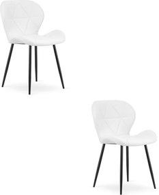Set dvoch jedálenských stoličiek MANGO biele / čierne nohy (2 ks)