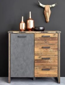 Komoda so zásuvkami Prime, vintage optika dreva%