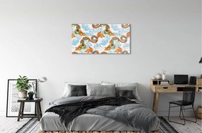 Sklenený obraz Japonské farebné drakmi 125x50 cm