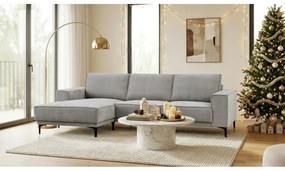Sivá rohová pohovka (ľavý roh/s leňoškou) Copenhagen – Scandic