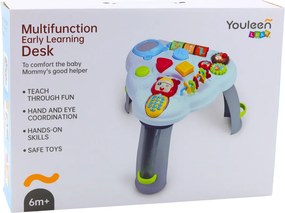 LEAN Toys Interaktívny vzdelávací stolík trojuholník s telefónom, svetlami a zvukmi