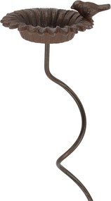 Zapichovacie napájadlo pre vtáky Spiral, 128x15,5 cm, liatina, hnedá