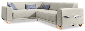 Béžová rozkladacia/s úložným priestorom rohová pohovka (ľavý roh/do L) Classy Sophie – Miuform