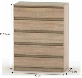 HANY NEW 005 komoda, dub Sonoma