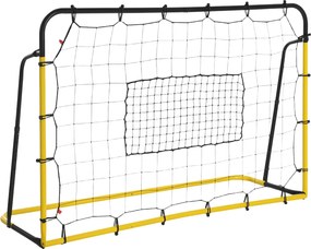 HOMCOM Kickback Rebounder na futbal, basketbal a baseball, oceľ+PE, žltá+čierna, 184 x 63 x 123 cm | Aosom