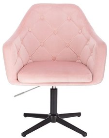 LuxuryForm DESIGN Kreslo ANDORA VELUR na čiernom kríži - svetlo ružová