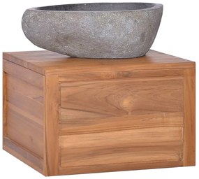 Nástenná kúpeľňová skrinka 45x45x30 cm masívne teakové drevo