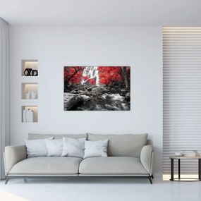 Obraz - Vodopády v jesennej krajine (90x60 cm)