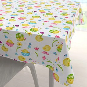 Biante Bavlnený štvorcový obrus Sandra SA-074 Žlté kuriatka 80x80 cm