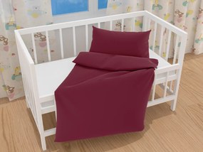 Biante Detské saténové posteľné obliečky do postieľky ST-004 Vínové Do postieľky 90x140 a 40x60 cm