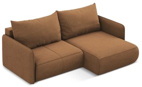 Oranžová rozkladacia/s úložným priestorom rohová pohovka (pravý roh) Nanea – Makamii