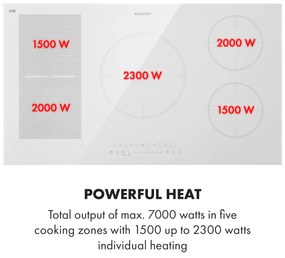 Klarstein Delicatessa 90 Hybrid, vstavaná indukčná varná doska, 7400 W, 5 zón, čierna
