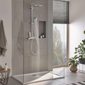 GROHE Vitalio Joy nástenný sprchový systém s termostatom, horná sprcha 1jet EcoJoy priemer 310 mm, ručná sprcha 3jet, chróm, 26401001